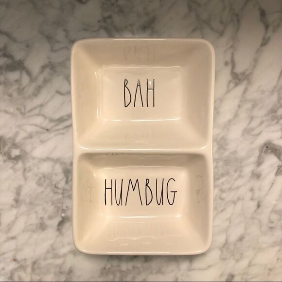 Rae Dunn Bah Humbug Divided Dish - Picture 1 of 3